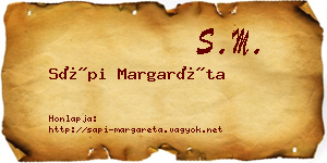Sápi Margaréta névjegykártya